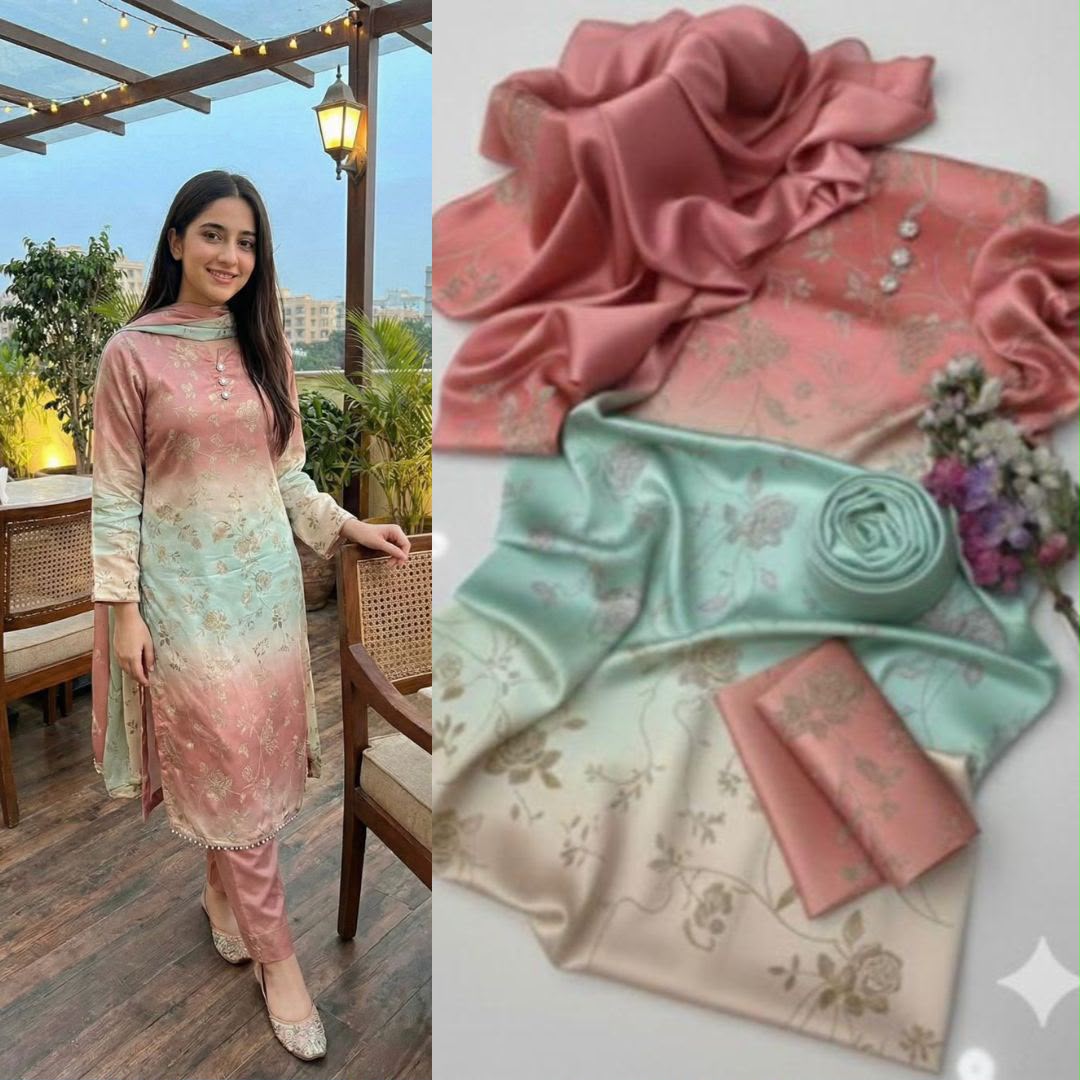 New Deigns printed Silk 3piecs suits latest premium edition summer collections-054
