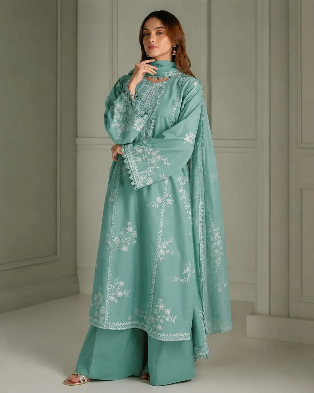 WINTER DHANAK UNSTITCHED-CROSS STITCH HB#036