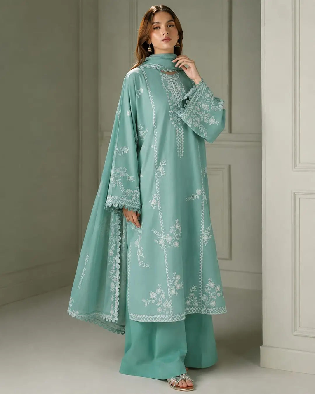 WINTER DHANAK UNSTITCHED-CROSS STITCH HB#036