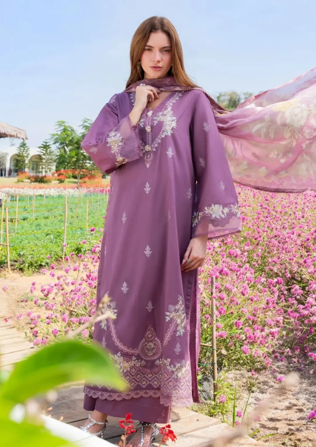 WINTER DHANAK UNSTICHED-GARNET HB#029