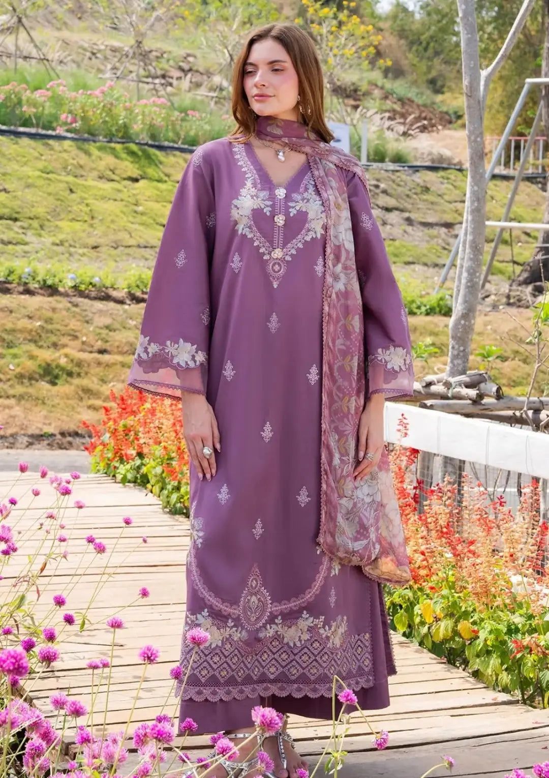 WINTER DHANAK UNSTICHED-GARNET HB#029