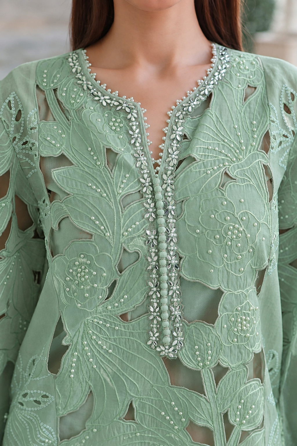 (Maria.B) SEE GREEN Unstitched Dhanak 3pcs B#007