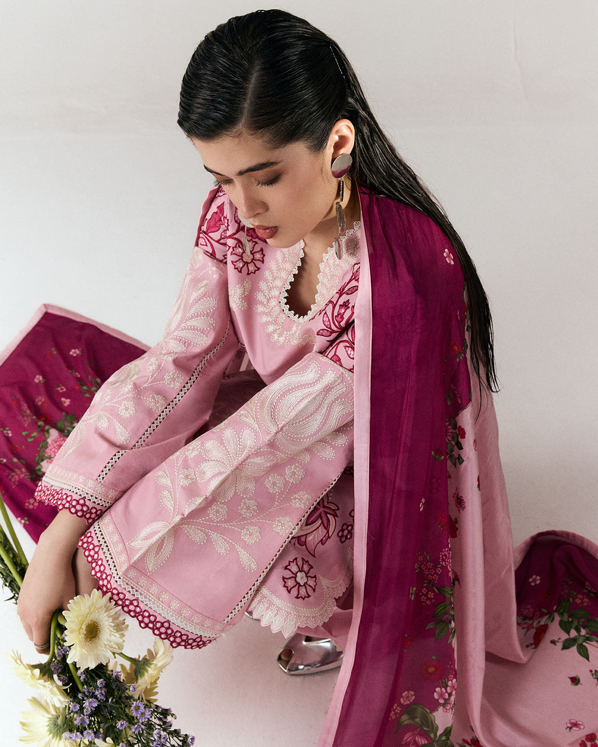 Jugnu Unstitched Dhanak 3pcs M#015