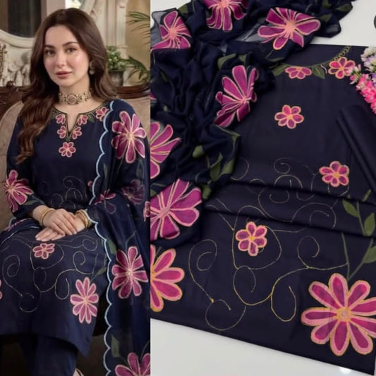 New Deigns printed Silk 3piecs suits latest premium edition summer collections-008