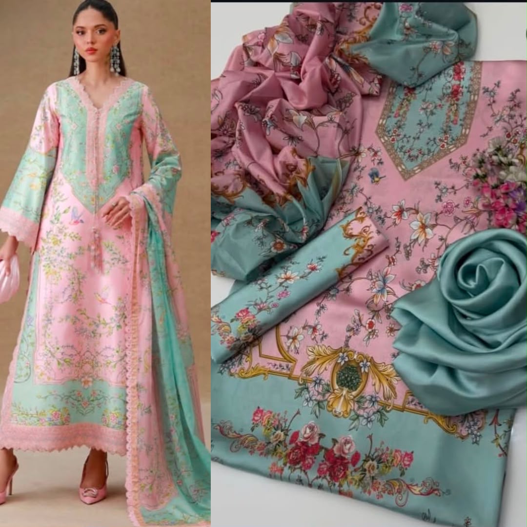 New Deigns printed Silk 3piecs suits latest premium edition summer collections-013