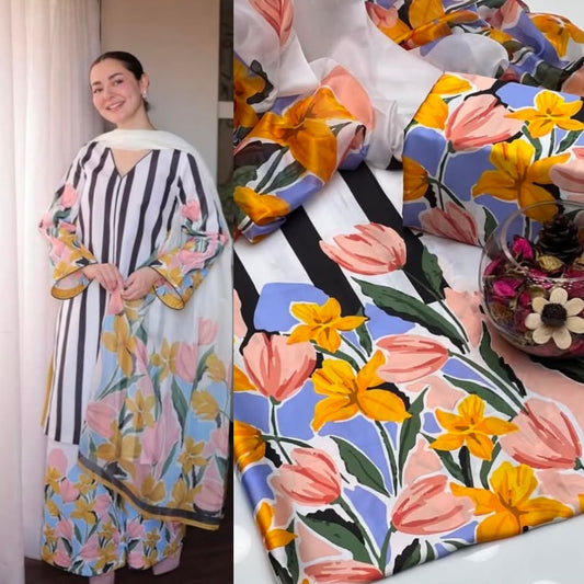 New Deigns printed Silk 3piecs suits latest premium edition summer collections-015
