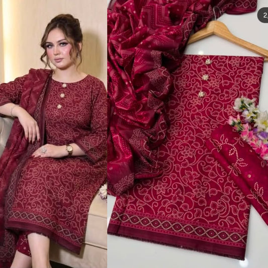 New Deigns printed Silk 3piecs suits latest premium edition summer collections-018