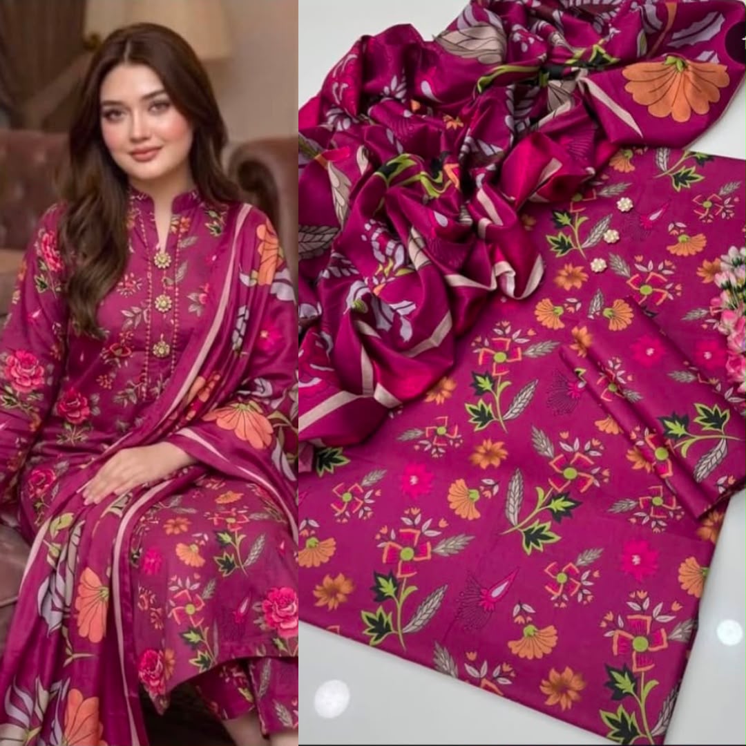 New Deigns printed Silk 3piecs suits latest premium edition summer collections-021