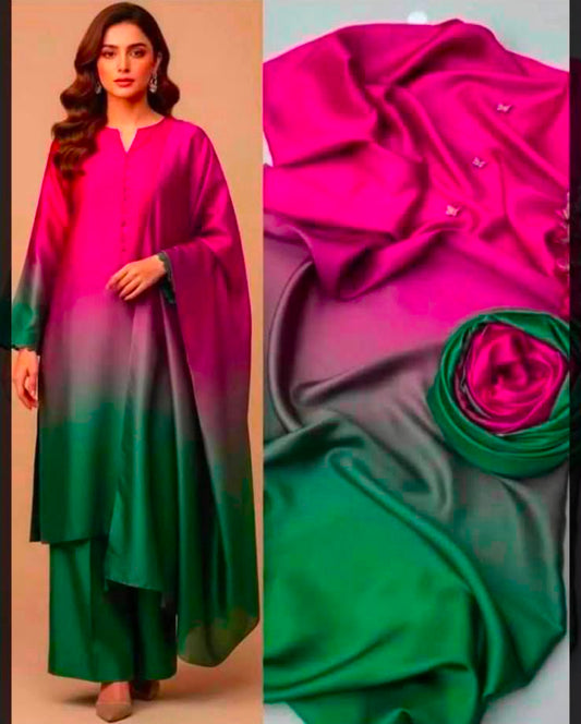 New Deigns printed Silk 3piecs suits latest premium edition summer collections-024